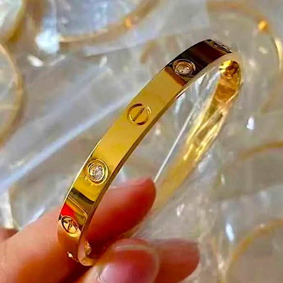 Stampd Gold Bracelet with Diamond Accents - Picture 3 of 9